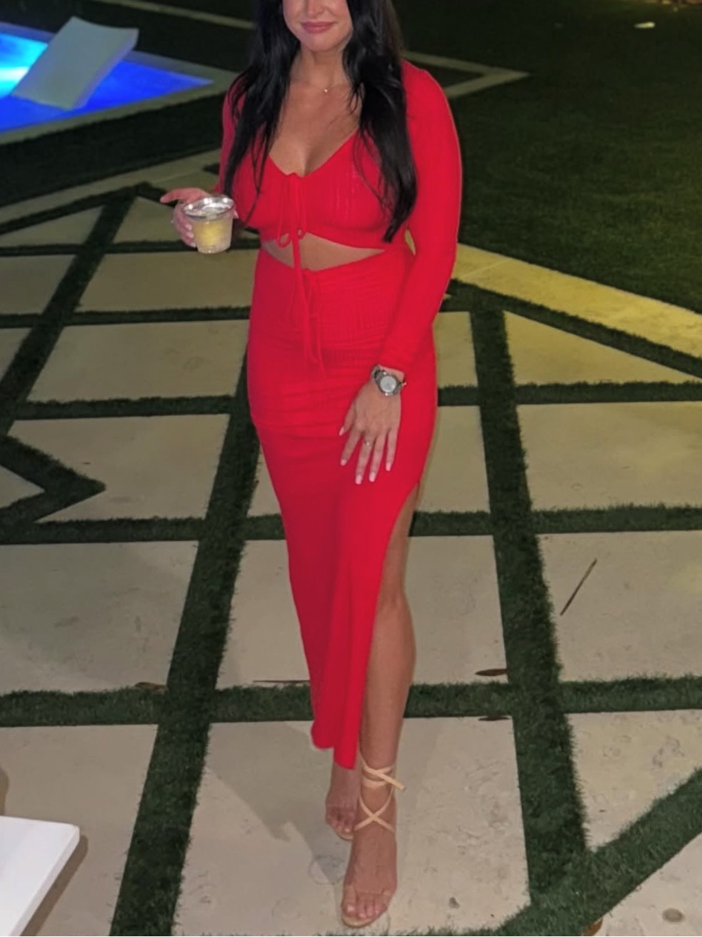 Yllw The Label Shiloh Ruched Maxi Dress Scarlet — image 4 of 4